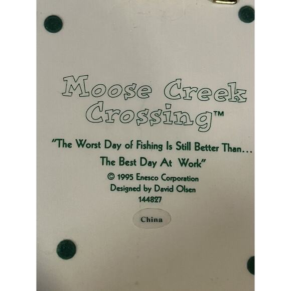 Enesco Moose Creek Crossing “The Worst Day of Fishing” 1995 Wall Plaque #144827 - Picture 3 of 3